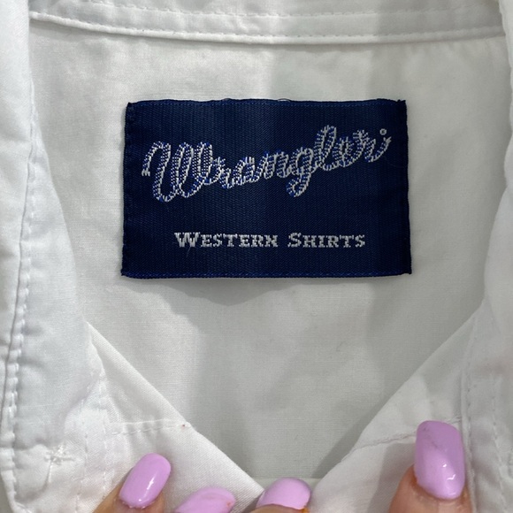 Wrangler Boys Long Sleeve Western Pearl Snap Button Down Shirt | Size Large - Picture 5 of 7